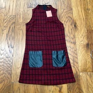 Dance & Marvel NWT red and black plaid sleeveless dress size S